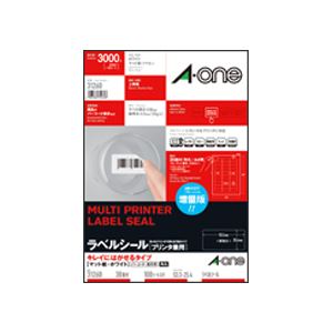 【クーポン配布中】エーワン ラベルシール(プリンター兼用) キレイにはがせるタイプ マット紙・ホワイト A4判 30面 53.3×25.4mm 四辺余白付 角丸 31260 1冊(100シート)
