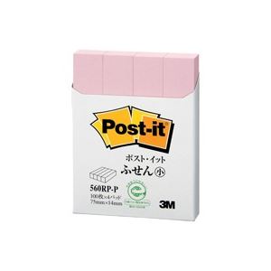 【ポイント20倍】（まとめ）スリーエム 3M ポストイット 再生紙ふせん 560RP-P ピンク【×10セット】