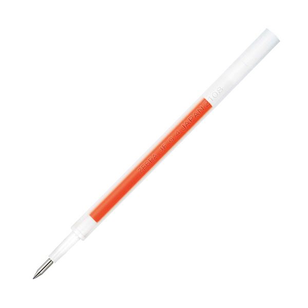 （まとめ） ゼブラジェルボールペン替芯 JF-0.4芯 オレンジ P-RJF4-OR 1セット（10本） 【×5セット】