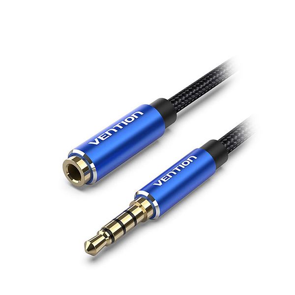 【マラソンでP最大49倍】【5本セット】 VENTION コットン編み TRRS 3.5mm Male to 3.5mm Female オーディオ延長ケーブル 5m ブルー BH-4681X5