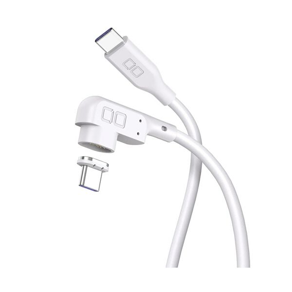（まとめ） CIO L字型マグネットシリコンケーブル CtoC 100W 1m ホワイト CIO-SLLMG-CC1-WH 1本 【×2セット】