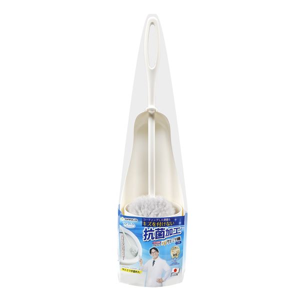 【ポイント20倍】【3個セット】 トイレブラシ/トイレ用品 【ブラシ全長39×ヘッド部直径8cm】 びっくり抗菌 トイレクリーナーケース付DX サトミツ棒 〔備品〕