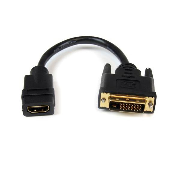 【尖んがり20倍】（まとめ） StarTech.com HDMI-DVI-D取り替えっこ有線テレビ 20珊 黒いこと HDDVIFM8IN 1本 【×3書き割り】