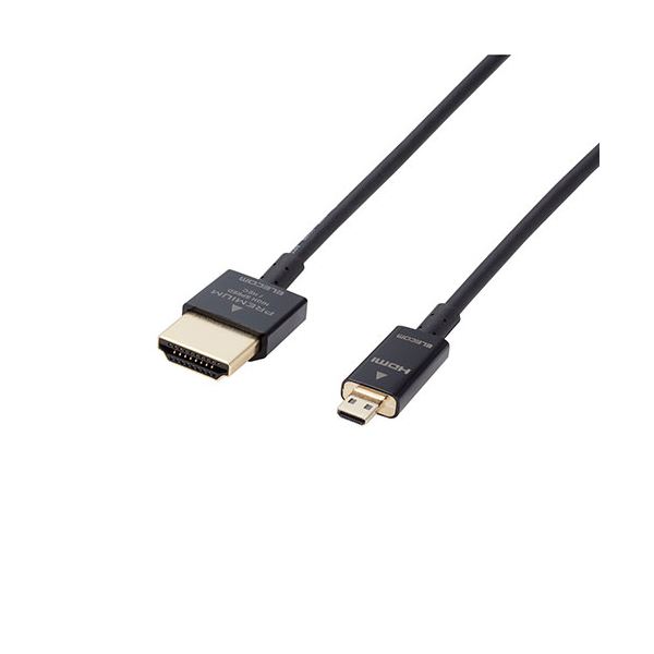 【ポイント20倍】エレコム HDMIケーブル/Premium/スーパースリム/micro/1.0m/ブラック DH-HDP14SSU10BK