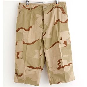 【ポイント20倍】アメリカ軍 BDU クロップド カーゴパンツ 迷彩服 XSサイズ 3カラーデザート 7分丈 リップストップ レプリカ ミリタリーパンツ