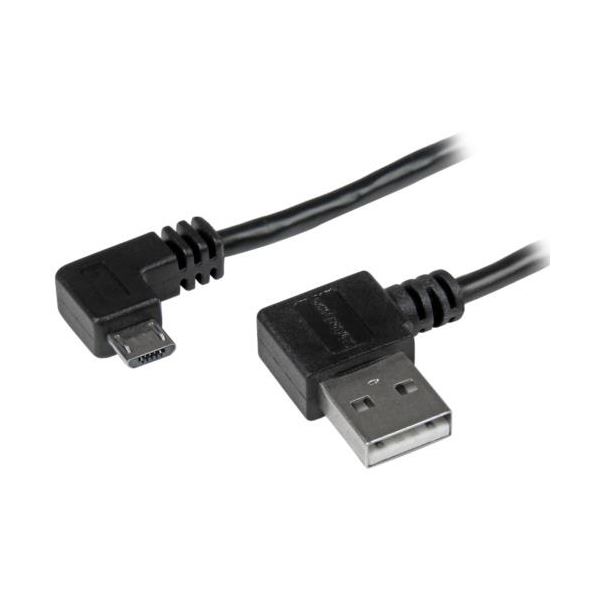 【尖んがり20倍】（まとめ） StarTech.com L型右向きマイクロUSB有線テレビ 手合いA（雄）-Micro B（雄） 1m 黒いことUSB2AUB2RA1M 1本 【×3書き割り】