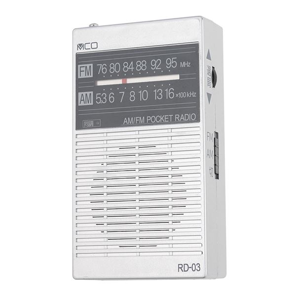 【尖んがり20倍】MCO 衣嚢ラジオ受信機 単3蓄電池手合い RD-03SL しろがね色