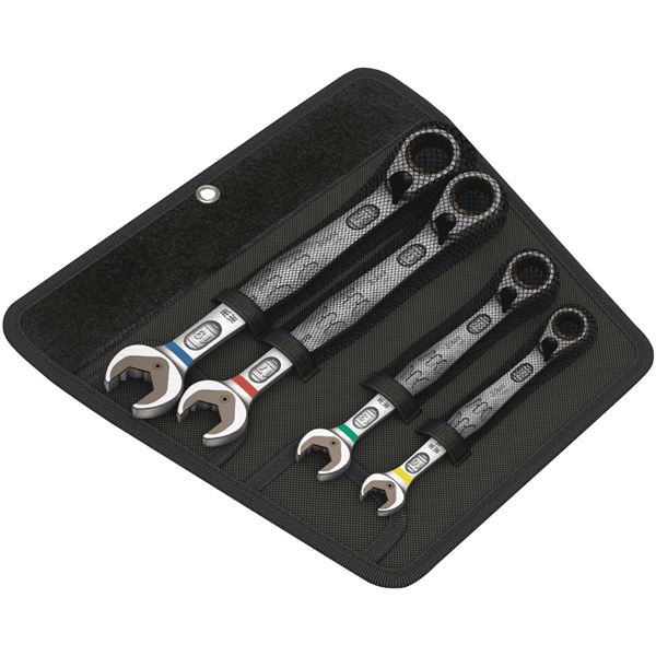 【尖んがり20倍】WERA ヴェラ 4点組 コンビネーションラチェットレンチセットJOKER角度付き添い人ラチェットヘッド 10・13・17・19粍 020090