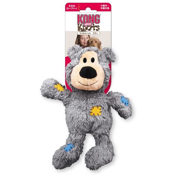【マラソンでP最大49倍】(まとめ) KONG(コング) ワイルドノット テディ M グレイ (ペット用品) 【×3セット】