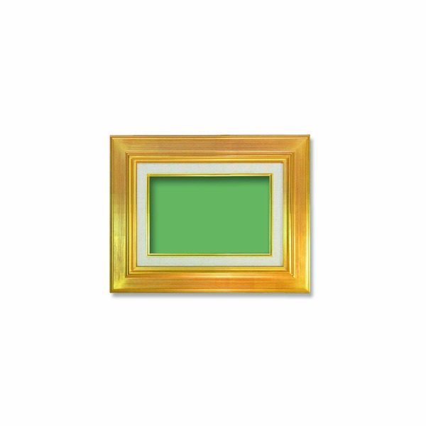 【ポイント20倍】【油額】キャンバス額・UVカットアクリル仕様・金の油絵額 ■油絵額 F0号（180×140mm）「ゴールド」