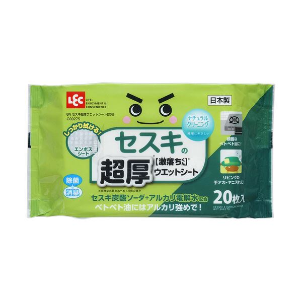 【ポイント20倍】（まとめ） レック 激落ちくんセスキの超厚ウエットシート C00275 1パック（20枚） 【×5セット】