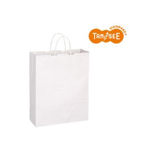 【クーポン配布中＆マラソン対象】（まとめ）TANOSEE 手提袋 丸紐 白無地・大 50枚入×6パック