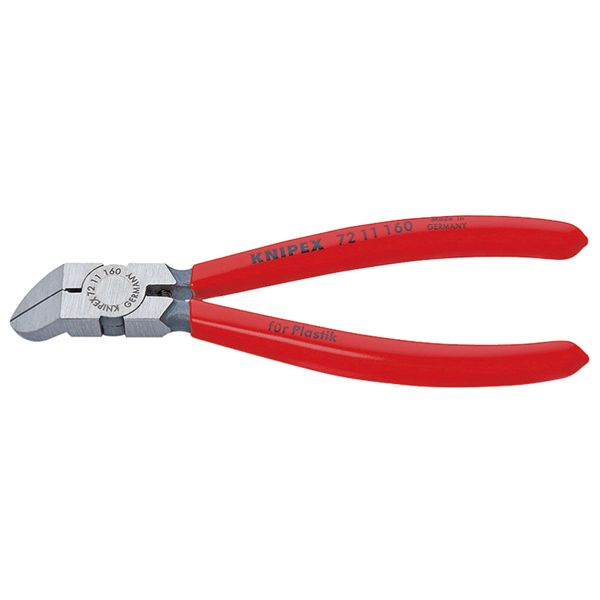KNIPEX クニペックス プラスチック用ニッパー 45゜ プラスチックコーティング 全長160mm 7211-160 工具 ツール DIY 作業工具
