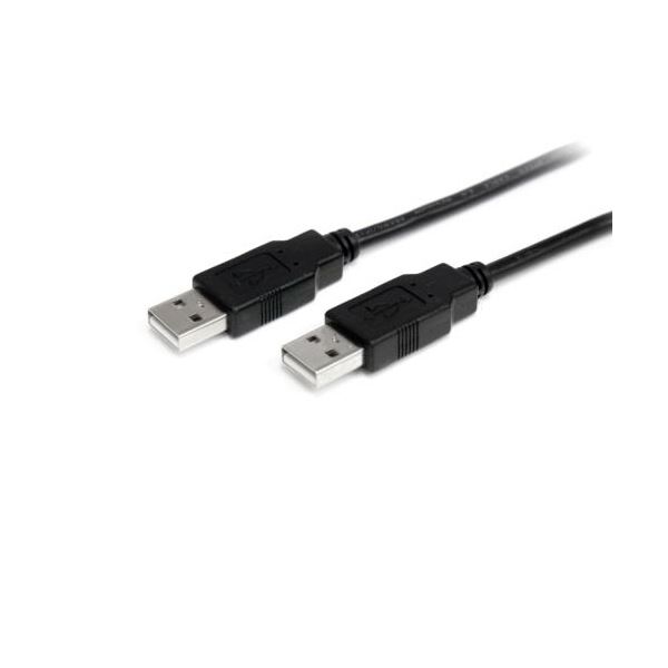 【尖んがり20倍】（まとめ） StarTech.com USB2.0有線テレビ Type A（牡）-Type A（牡） 2m 黒いこと USB2AA2M1本 【×3書き割り】