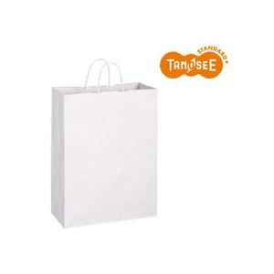 【百貨店SALEでP最大限度47倍】（まとめ）TANOSEE 合財袋袋 丸紐 白無地・特大 50枚入×6容器に並べる