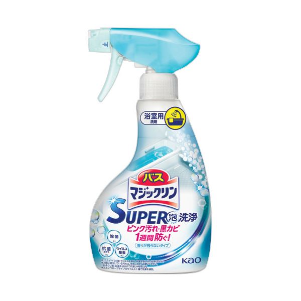 【尖んがり20倍】（まとめ） 名取り草バスマジックリン SUPER泡洗いもの 芳ばしさが残らない手合い 本体 350mL 1本 【×5書き割り】