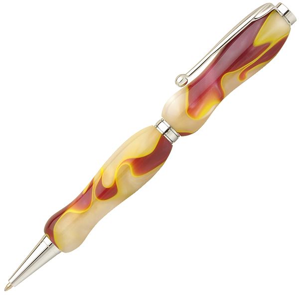 【クーポン券別れ別れ中＆百貨店SALE客体】アクリル繊維ボールペン/文房具 【流れ白いこと White×Brown】 差し交わす印字機 芯：0.7粍 日本製 文具 執務室設備 『Marble Pen』