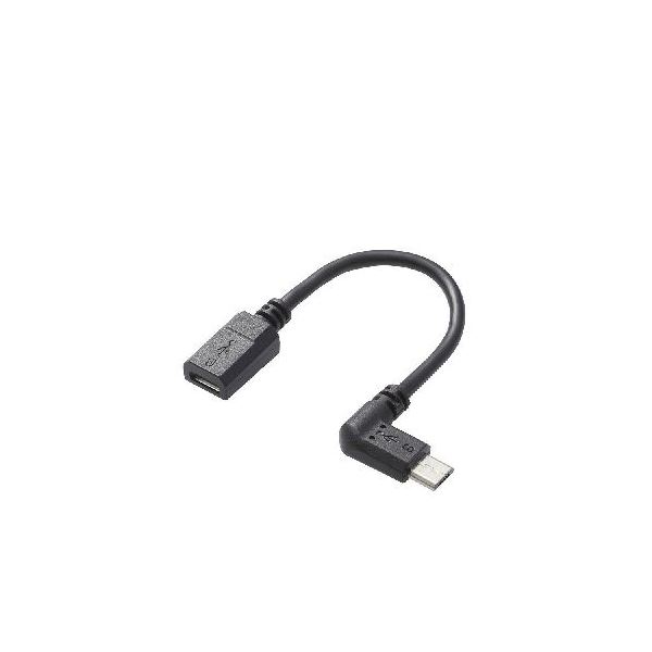 【クーポン配布中】(まとめ)エレコム micro-USB L字変換ケーブル(左側接続タイプ) TB-MBFMBL01BK【×5セット】