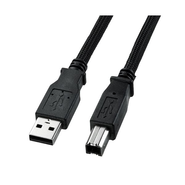【マラソンでポイント最大47.5倍】(まとめ)サンワサプライ ナイロンメッシュUSB2.0ケーブル KU20-NM15K【×5セット】|インテリアの壱番館