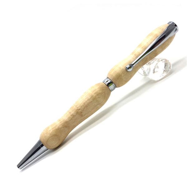 【クーポン券別れ別れ中＆百貨店SALE客体】日本製 御手々御手伝いさん ボールペン/文房具 【楓 メープルウッド】 差し交わす印字機 芯：0.7粍 銘木 文具 『8Color Wood Pen』