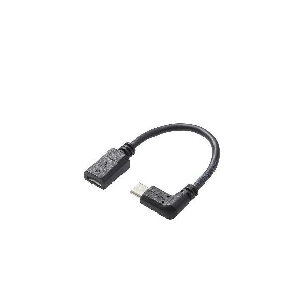 【クーポン券別れ別れ中＆百貨店SALE客体】(まとめ)エレコム L字MicroUSBうつり変わりアダプター 結核症-MBFMBR01BK【×5仕掛ける】