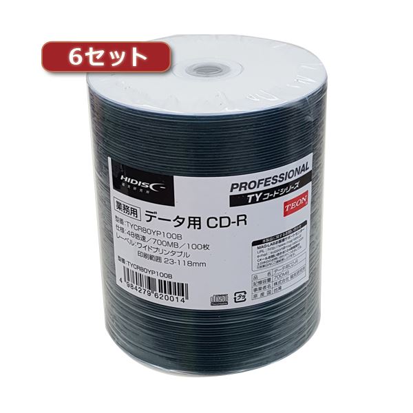 【百貨店SALEでP最大限度47倍】6書き割りHI DISC CD-R（資料用）高品質 100枚入 TYCR80YP100BX6