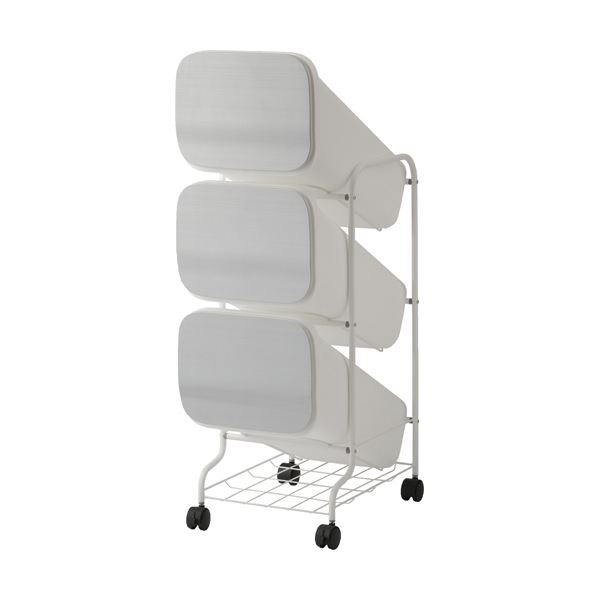 【ポイント20倍】スタンド式 ダストボックス/ゴミ箱 【メタル 19L×3段】 高さ97cm キャスター付き 『スムース』【代引不可】