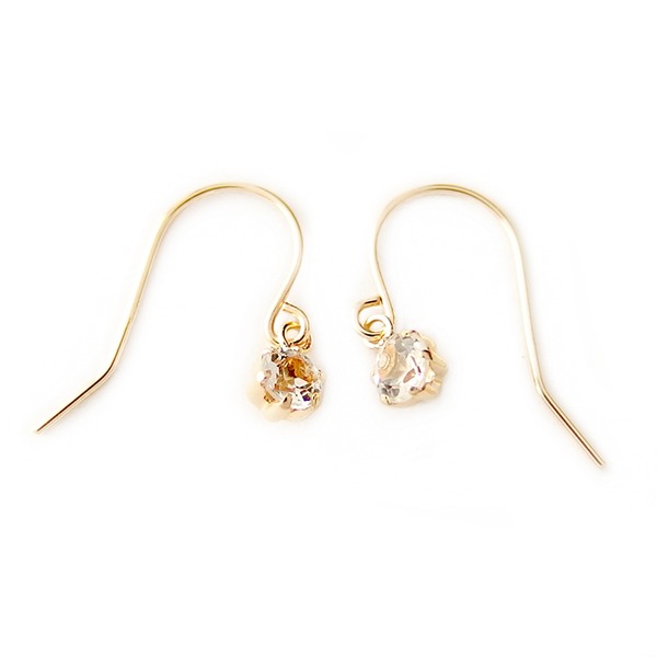 【ポイント20倍】ピアス アクアマリン K18 イエローゴールド 3月 誕生石 ジプシー フック ピアス シンプル
