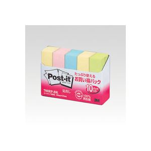 【ポイント20倍】（まとめ） 住友スリーエム ポストイット(R) 10個入り 横15×縦50mm 700RP-BK 混色 10個入 【×10セット】