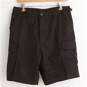 【マラソンでP最大47倍】アメリカ軍 BDU カーゴショートパンツ ／迷彩服パンツ 【 Sサイズ 】 リップストップ ブラック 【 レプリカ 】