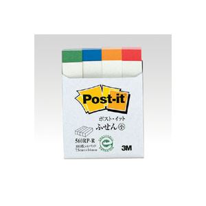 【ポイント20倍】（まとめ） 住友スリーエム ポストイット(R) 再生紙 4個入り 横14×縦75mm 560RP-R 白（色帯混色） 4個入 【×10セット】