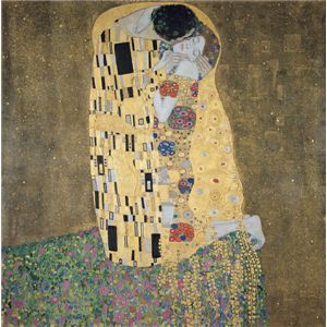 【マラソンでP最大47倍】世界の名画シリーズ、プリハード複製画 グスタフ・クリムト作 「接吻」（額縁付）【代引不可】 76,890円