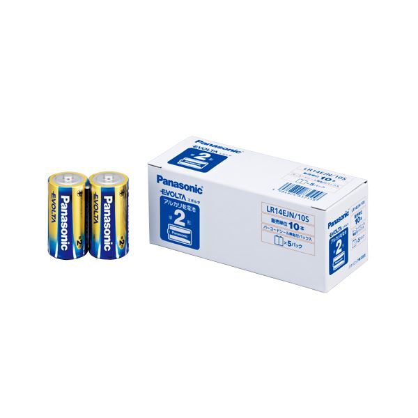 【マラソンでP最大49倍】（まとめ） パナソニック EVOLTAアルカリ乾電池 LR14EJN/10S(10本入) 【×2セット】