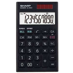 【クーポン配布中＆マラソン対象】（まとめ） シャープ SHARP 電卓 10桁 手帳サイズ EL-WA21-X 1台 【×5セット】