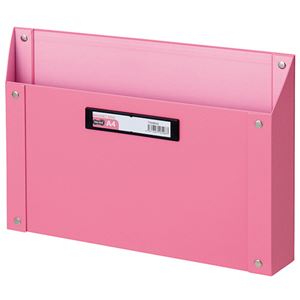 【ポイント20倍】（まとめ） TANOSEE マグネットボックス（貼り表紙） A4サイズ ピンク 1個 【×4セット】