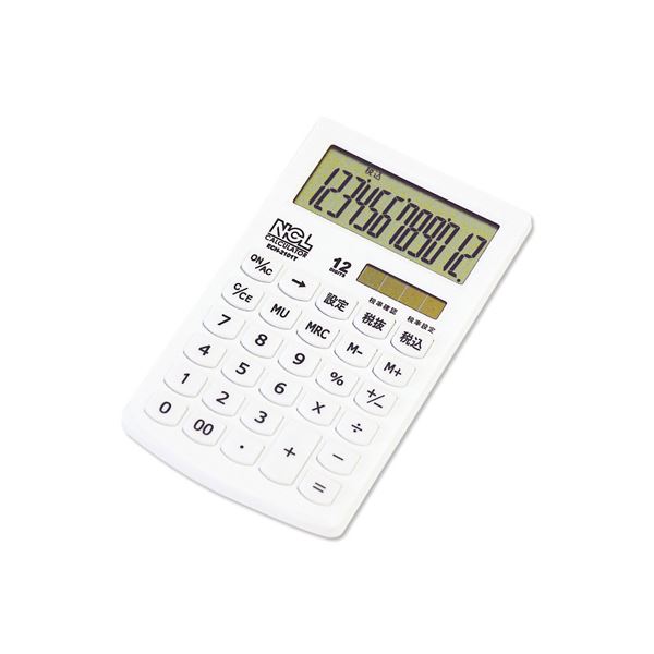 【マラソンでポイント最大47.5倍】(業務用セット) 電卓 モノカラー ホワイト ECH-2101T-W【×5セット】|インテリアの壱番館