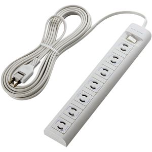 【ポイント20倍】エレコム OAタップ／2P／7個口／マグネット／抜け止め／スイッチ／5.0m T-Y3A-2750WH