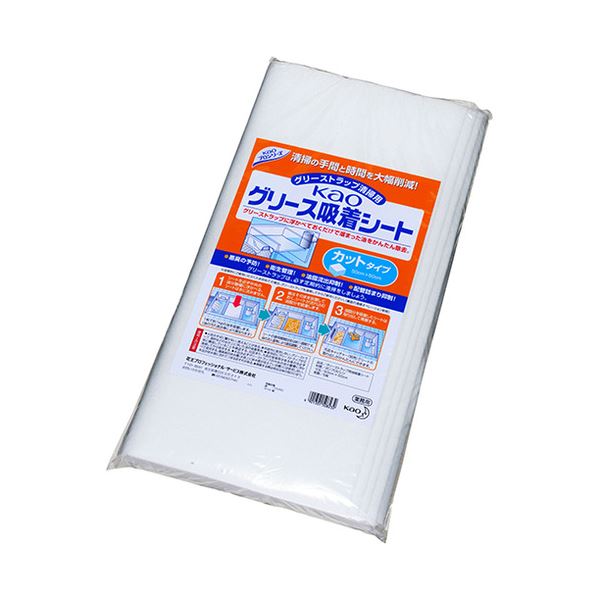 【クーポン配布中＆マラソン対象】（まとめ） 花王 Kaoグリース吸着シート カットタイプ 1パック（5枚） 【×3セット】