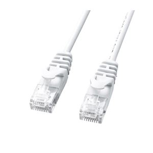 【ポイント20倍】(まとめ)サンワサプライ カテゴリ6極細LANケーブル LA-SL6-01W【×10セット】