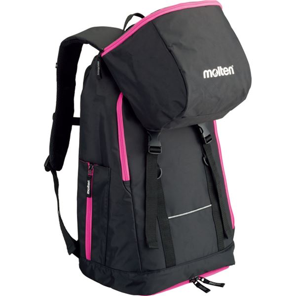 【マラソンでP最大49倍】【モルテン Molten】 ミニバス用 バックパック/鞄 【ブラック×ピンク】 容量34L 幅35cm LB0032KP 〔運動 スポーツ用品〕