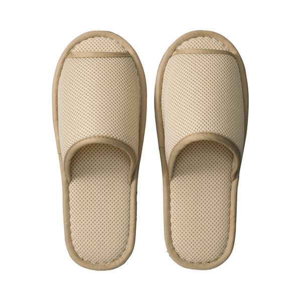 【ポイント20倍】（まとめ） TANOSEE ウォッシャブル メッシュスリッパ ベージュ 1足 【×5セット】