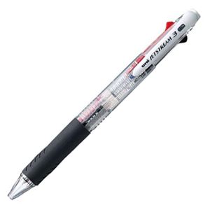 【ポイント20倍】（まとめ） 三菱鉛筆 3色ボールペン ジェットストリーム3 0.38mm 軸色（透明） SXE340038.T 1本 【×15セット】