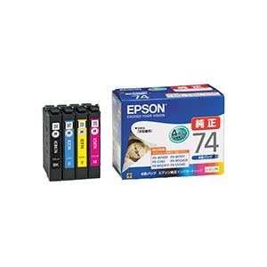【クーポン券別れ別れ中】（まとめ） エプソン EPSON インキ薬莢 4色容器に並べる 集積回路4CL74 1箱（4個：各色1個） 【×3仕掛ける】