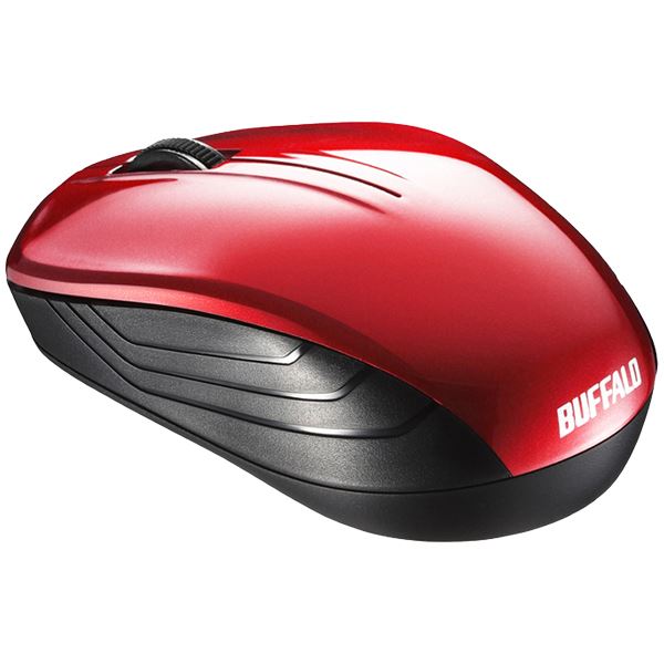 【ポイント20倍】バッファロー 無線 BlueLED 3ボタン スタンダードマウス レッド BSMBW107RD