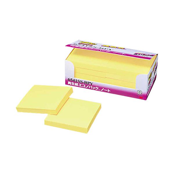 【マラソンでP最大49倍】（まとめ） 3M ポストイット エコノパック 強粘着ノート 75×75mm イエロー 6541SS-RPY 1パック（10冊） 【×2セット】