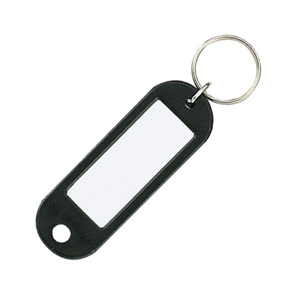 【ポイント20倍】（まとめ） コクヨ キーホルダー型名札 片面表示用 黒 ナフ-200D 1セット（50個） 【×2セット】