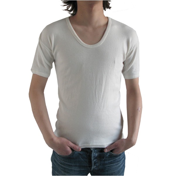 【ポイント20倍】東ドイツ軍 Uネック Tシャツレプリカ ホワイト 4（ M）