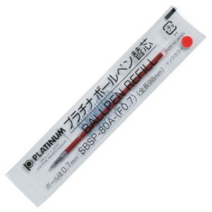 【ポイント20倍】(まとめ) プラチナ 油性ボールペン替芯(なめらかインク) 0.7mm 赤 SBSP-80A(F07)#2 1セット(10本) 【×5セット】 7,700円