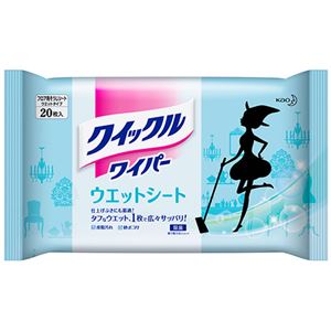 【ポイント20倍】(まとめ) 花王 クイックルワイパー ウエットシート 1パック(20枚) 【×5セット】