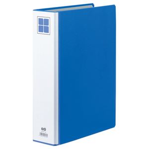 【ポイント20倍】（まとめ） TANOSEE 両開きパイプ式ファイルE A4タテ 600枚収容 背幅86mm 青 1冊 【×5セット】